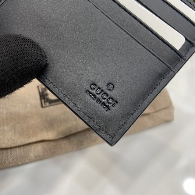 gucci專櫃2024新款壓花原廠皮男士短夾 古馳飾GG細節錢包 jcp2373